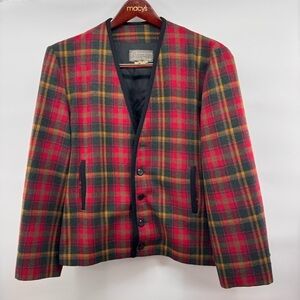 Vintage Merrill Woolens Women’s Plaid Wool Jacket USA Made Rare